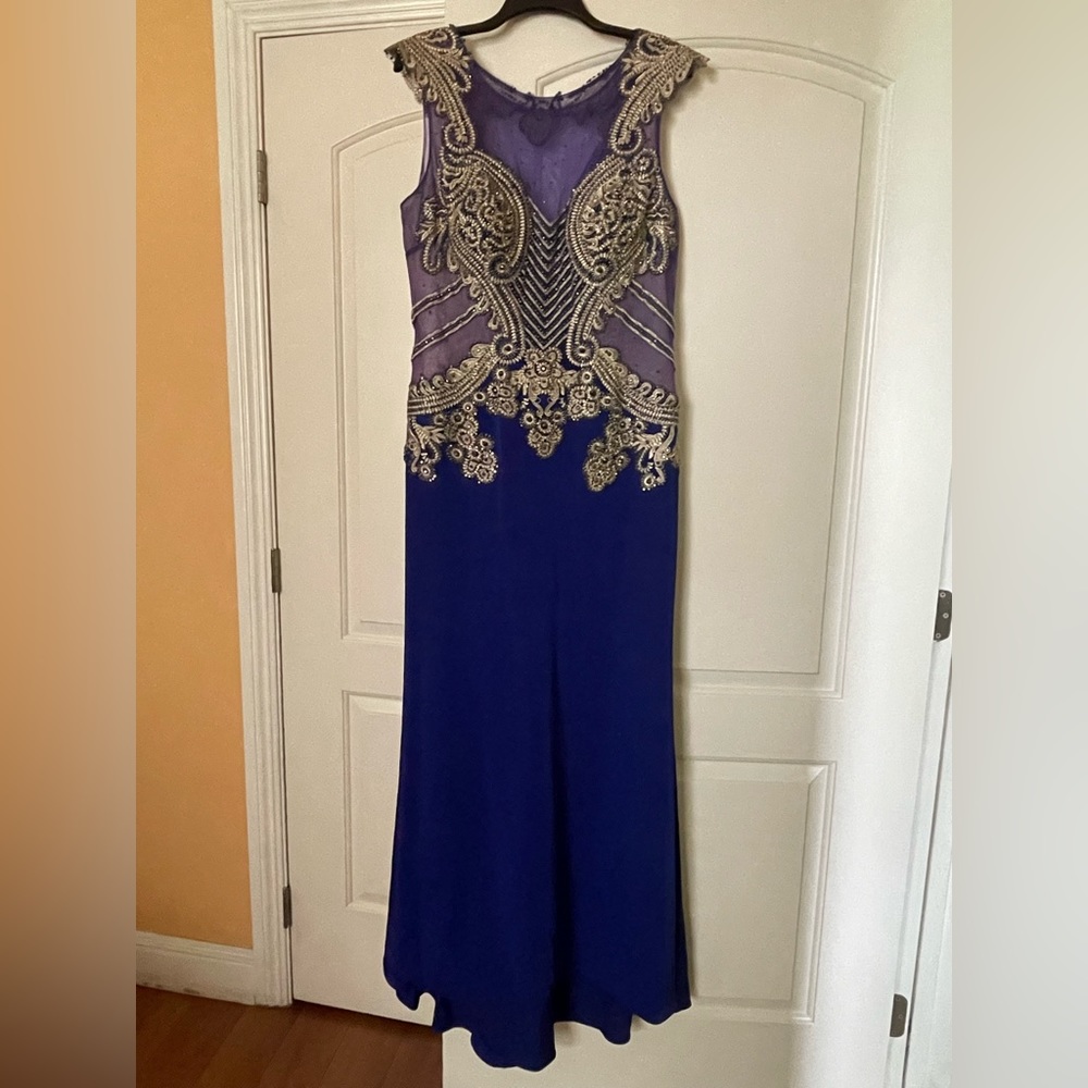 Abby’s Paris Blue and Gold Evening Dress